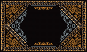 وکتور کادر و حاشیه خطی سفید و زنجیر طلایی